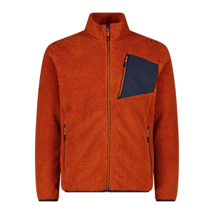 CMP Men's Highloft Mélange Full Zip Fleece (Jaffa/B. Blue)