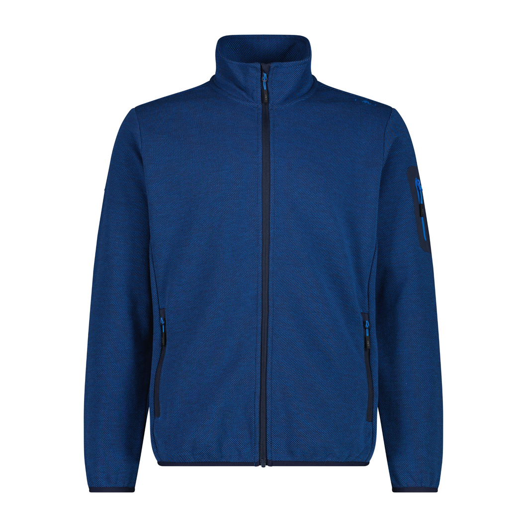 CMP Men's Jacquard Knit-Tech Full Zip Fleece (Blue/Royal Blue)