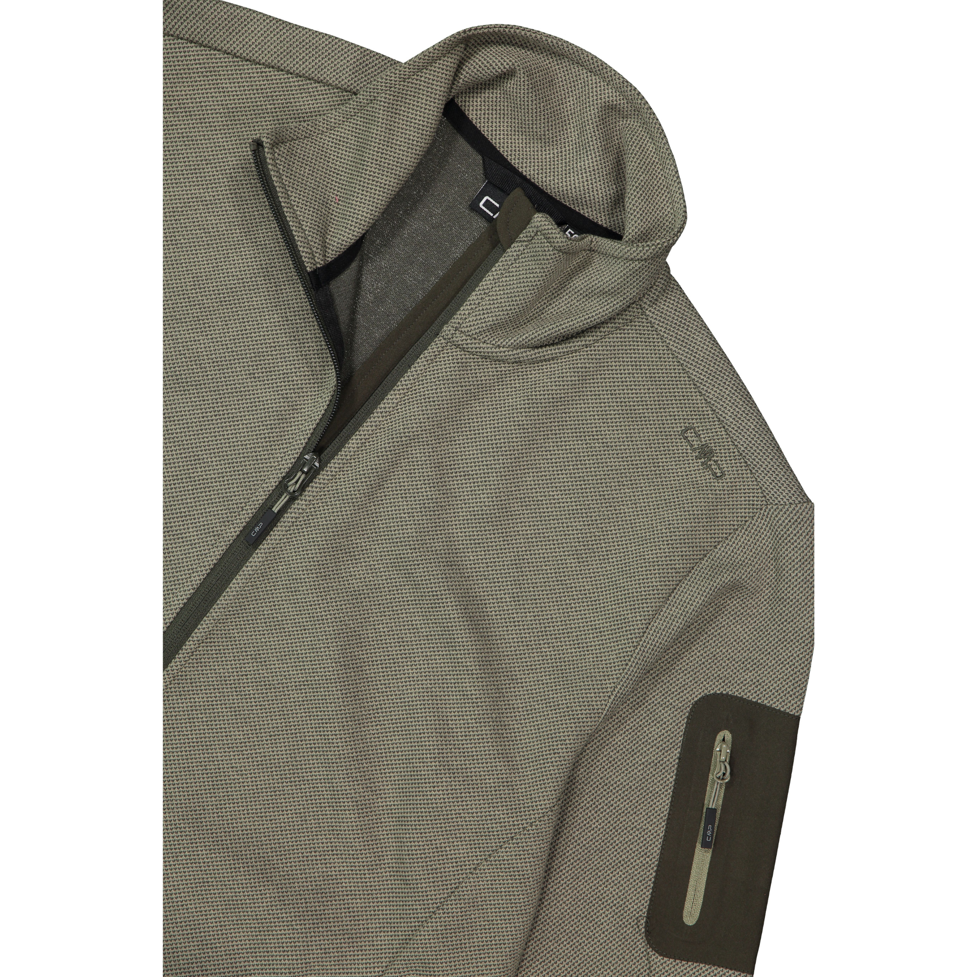 CMP Men's Jacquard Knit-Tech Full Zip Fleece (Sage/Pine)