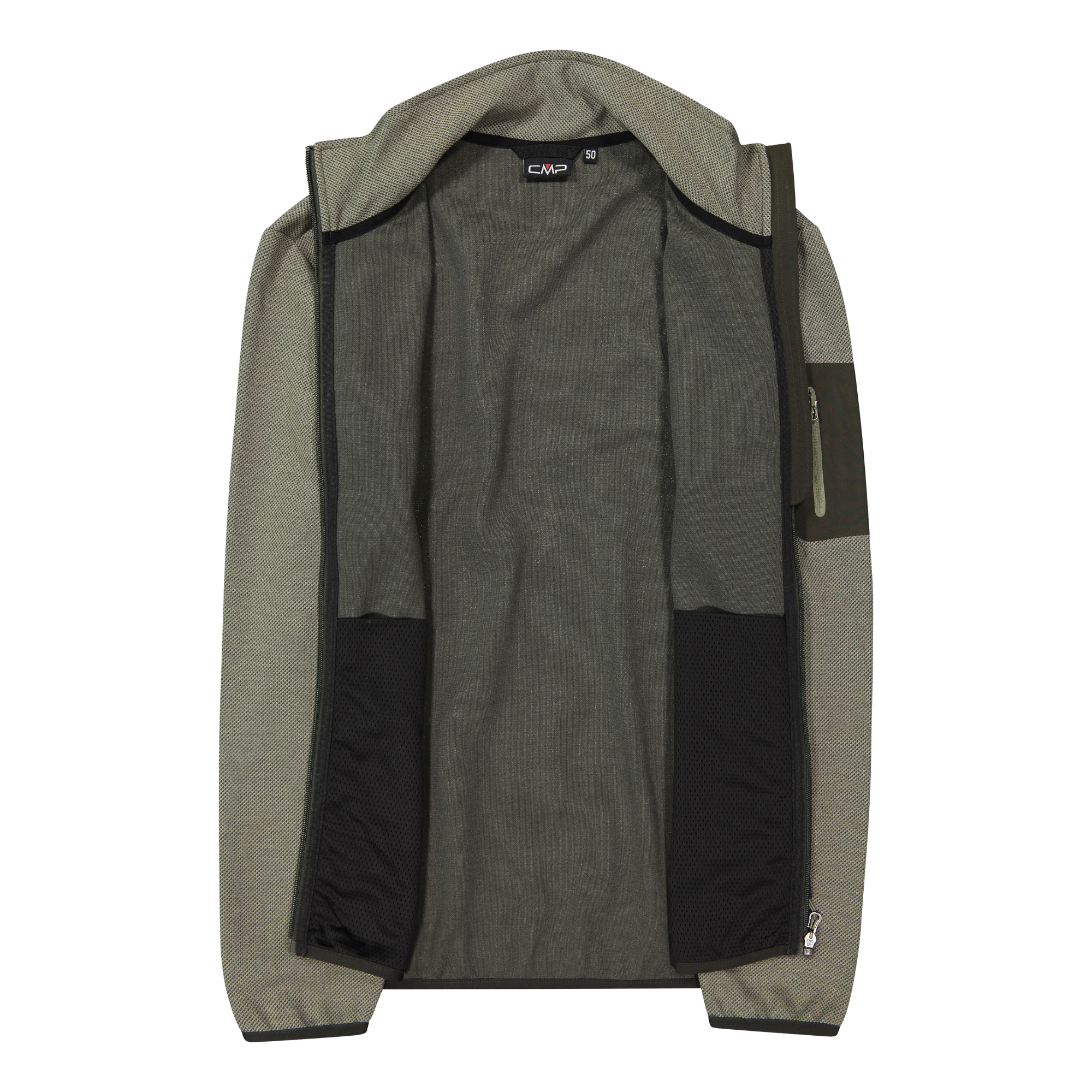 CMP Men's Jacquard Knit-Tech Full Zip Fleece (Sage/Pine)