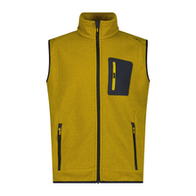 Load image into Gallery viewer, CMP Men&#39;s Jaquard Knit-Tech Fleece Vest (Gold Green/Anthracite)
