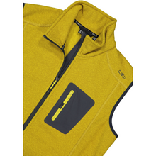 Load image into Gallery viewer, CMP Men&#39;s Jaquard Knit-Tech Fleece Vest (Gold Green/Anthracite)
