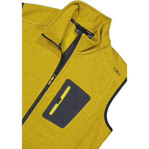 CMP Men's Jaquard Knit-Tech Fleece Vest (Gold Green/Anthracite)