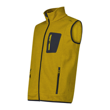 Load image into Gallery viewer, CMP Men&#39;s Jaquard Knit-Tech Fleece Vest (Gold Green/Anthracite)
