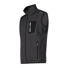 Load image into Gallery viewer, CMP Men&#39;s Jaquard Knit-Tech Fleece Vest (Nero/Glacier)
