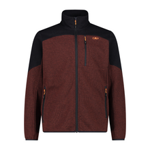 Load image into Gallery viewer, CMP Men&#39;s Knit-Tech Jacquard Weave Full Zip Fleece (Ruggine/Nero)
