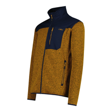 Load image into Gallery viewer, CMP Men's Knit Tech Jacquard Full Zip Fleece (Curcuma/B. Blue)
