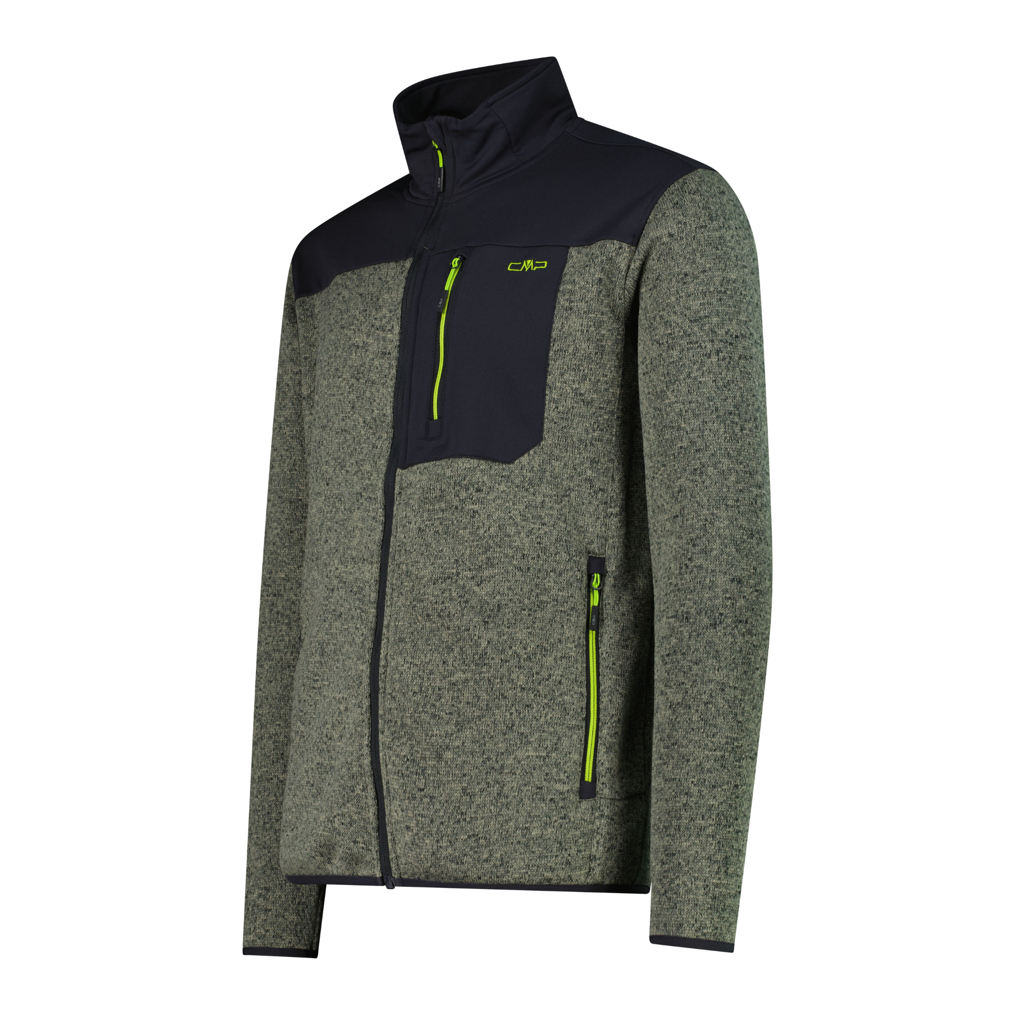 CMP Men's Knit Tech Jacquard Full Zip Fleece (Sage/Anthracite)