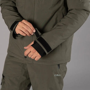 CMP Men's Mechanical Stretch Hooded Waterproof Insulated Ski Jacket (Olive)