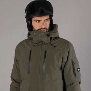 CMP Men's Mechanical Stretch Hooded Waterproof Insulated Ski Jacket (Olive)