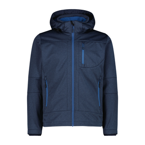 CMP Men's Melange Full Zip Softshell Hoody (B. Blue Mel/Bluestone)