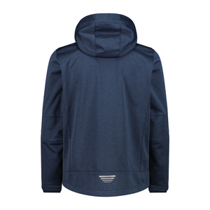 CMP Men's Melange Full Zip Softshell Hoody (B. Blue Mel/Bluestone)