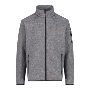 CMP Men's Mélange Knit-Tech Heavy Full Zip Fleece (Ice/Titanio/Nero)