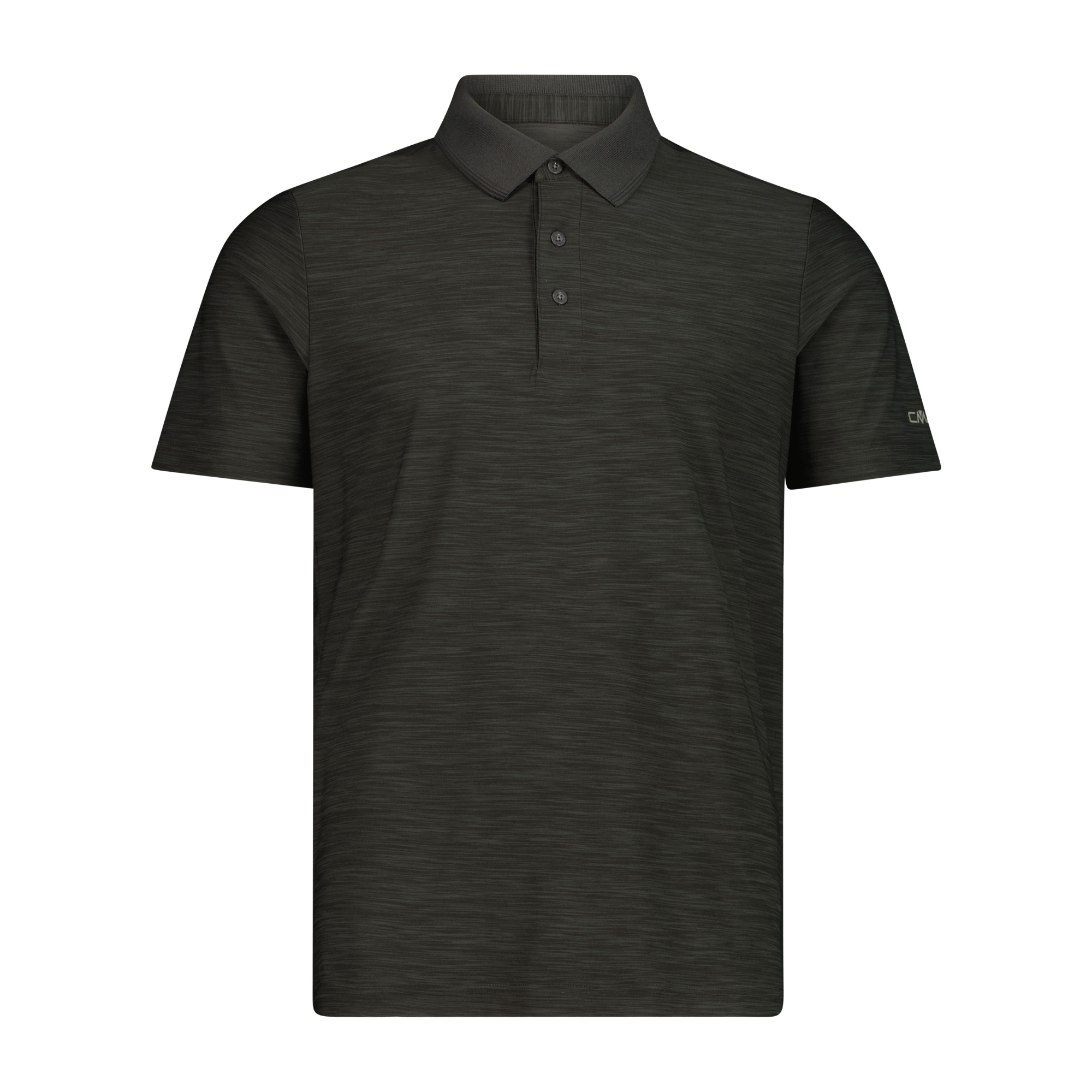 CMP Men's Melange Stretch Jersey Short Sleeve Technical Polo Shirt (Pine Mel)