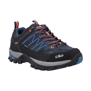CMP Men's Rigel Low Trekking Waterproof Trail Shoes (Blue/Orange)