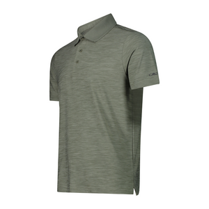 CMP Men's Stretch Jersey Short Sleeve Technical Polo Shirt (Sage Melange)