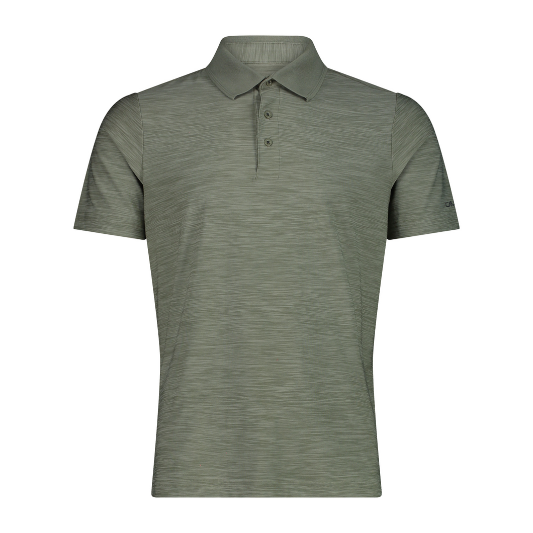 CMP Men's Stretch Jersey Short Sleeve Technical Polo Shirt (Sage Melange)