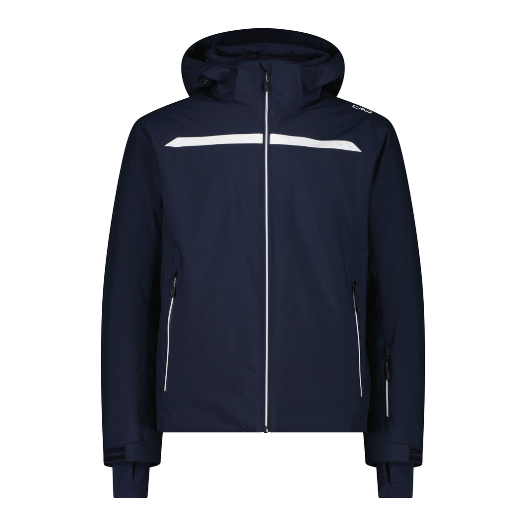 CMP Men's Twill Hooded Waterproof Ski Jacket (Black Blue)