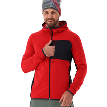 Load image into Gallery viewer, CMP Men’s Unlimitech Grid Tech Hooded Full Zip Fleece (Ferrari)

