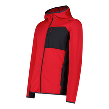 Load image into Gallery viewer, CMP Men’s Unlimitech Grid Tech Hooded Full Zip Fleece (Ferrari)
