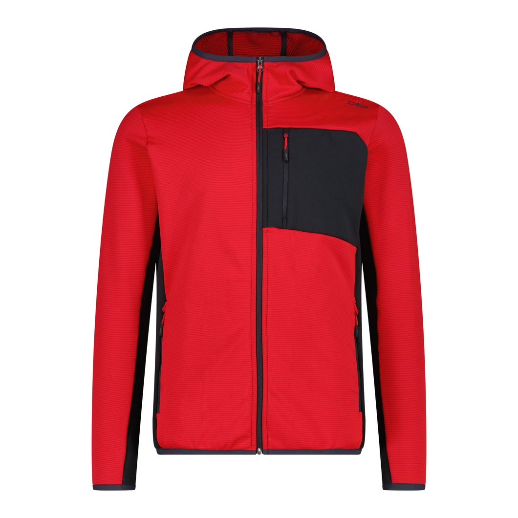 CMP Men’s Unlimitech Grid Tech Hooded Full Zip Fleece (Ferrari)