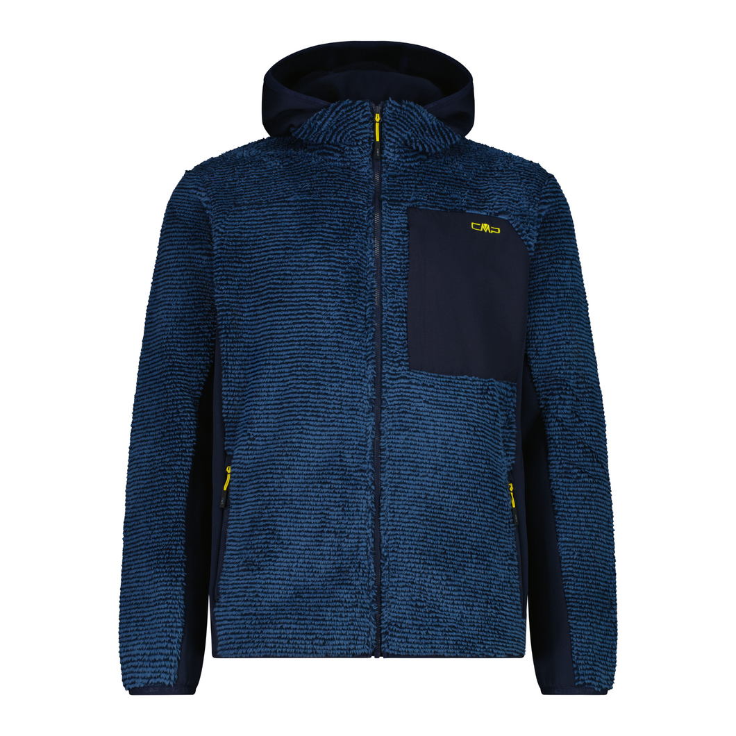 CMP Men's Unlimitech Highloft Hooded Full Zip Fleece (Bluestone/B. Blue)