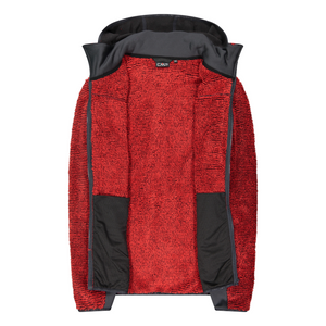 CMP Men's Unlimitech Highloft Hooded Full Zip Fleece (Ferrari/Antracite)