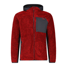 Load image into Gallery viewer, CMP Men&#39;s Unlimitech Highloft Hooded Full Zip Fleece (Ferrari/Antracite)
