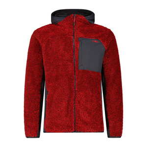 CMP Men's Unlimitech Highloft Hooded Full Zip Fleece (Ferrari/Antracite)