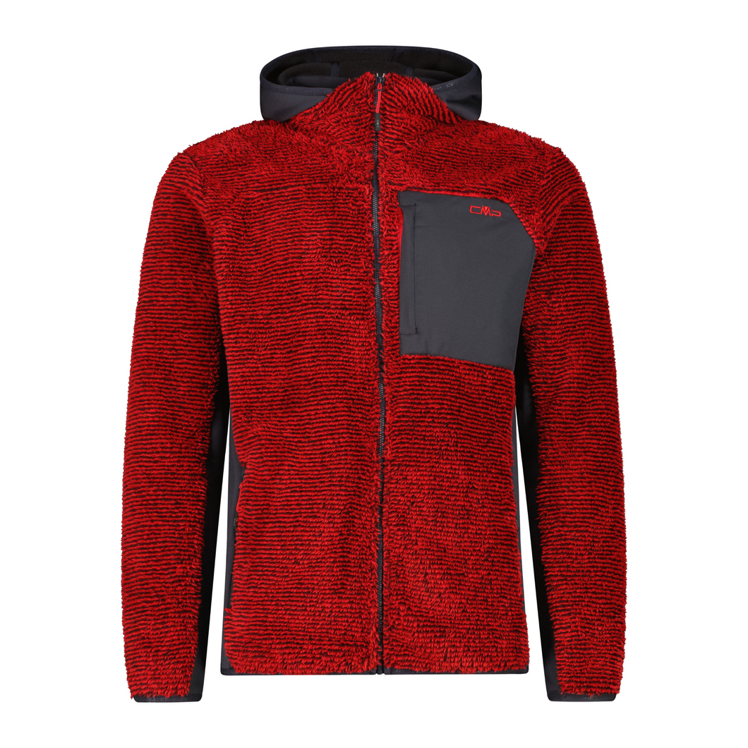 CMP Men's Unlimitech Highloft Hooded Full Zip Fleece (Ferrari/Antracite)