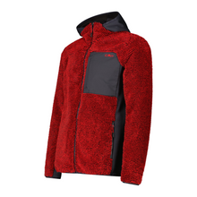 Load image into Gallery viewer, CMP Men&#39;s Unlimitech Highloft Hooded Full Zip Fleece (Ferrari/Antracite)
