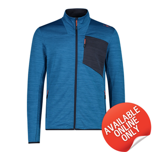 CMP Men's Unlimitech Stretch Grid Tech Full Zip Fleece (Pacific Melange)