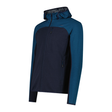 Load image into Gallery viewer, CMP Men&#39;s Unlimitech Terry Fleece Hooded Full Zip Fleece (B.Blue/Ocean)
