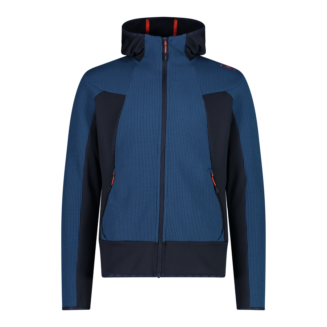 CMP Men's Waffle Full Zip Hooded Fleece (Ocean)