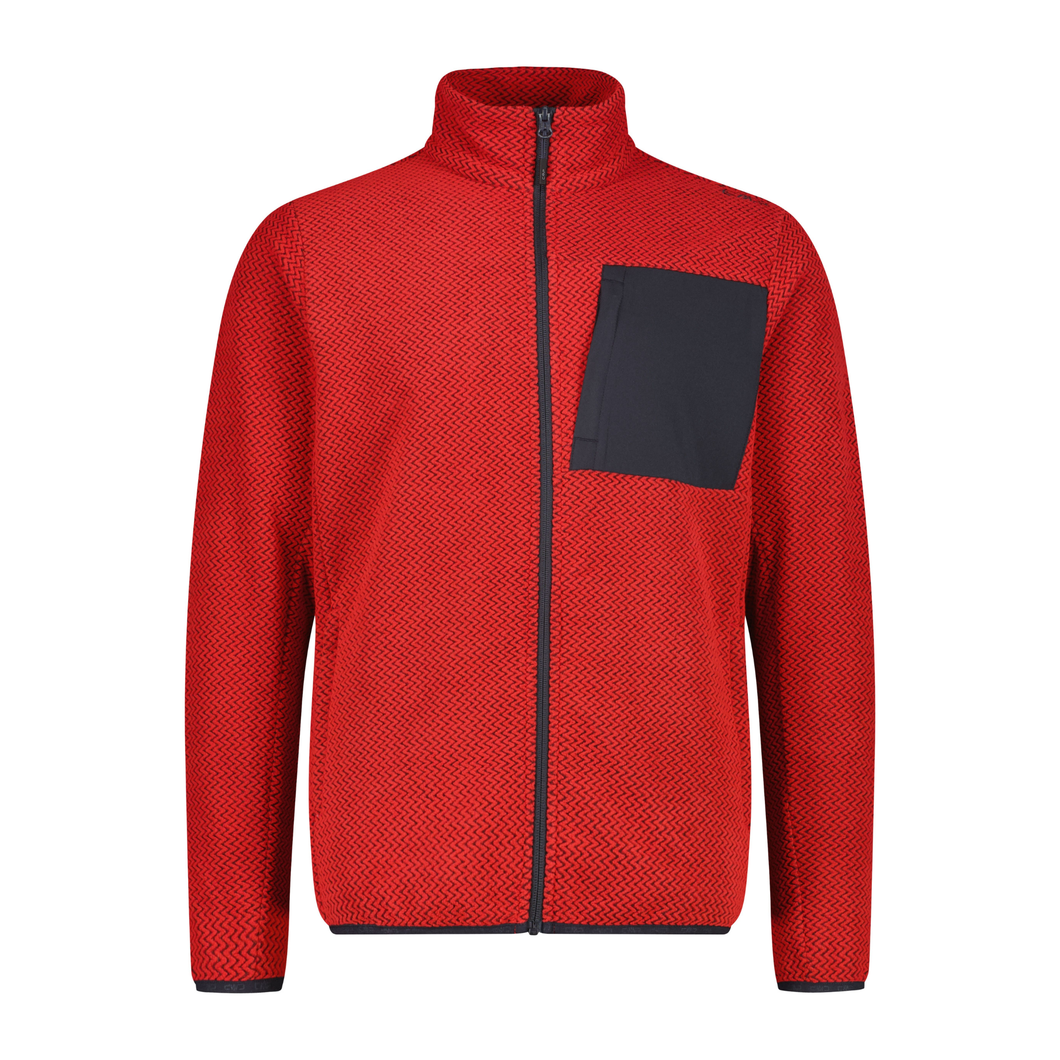 CMP Men's Zig Zag Full Zip Fleece (Ferrari)