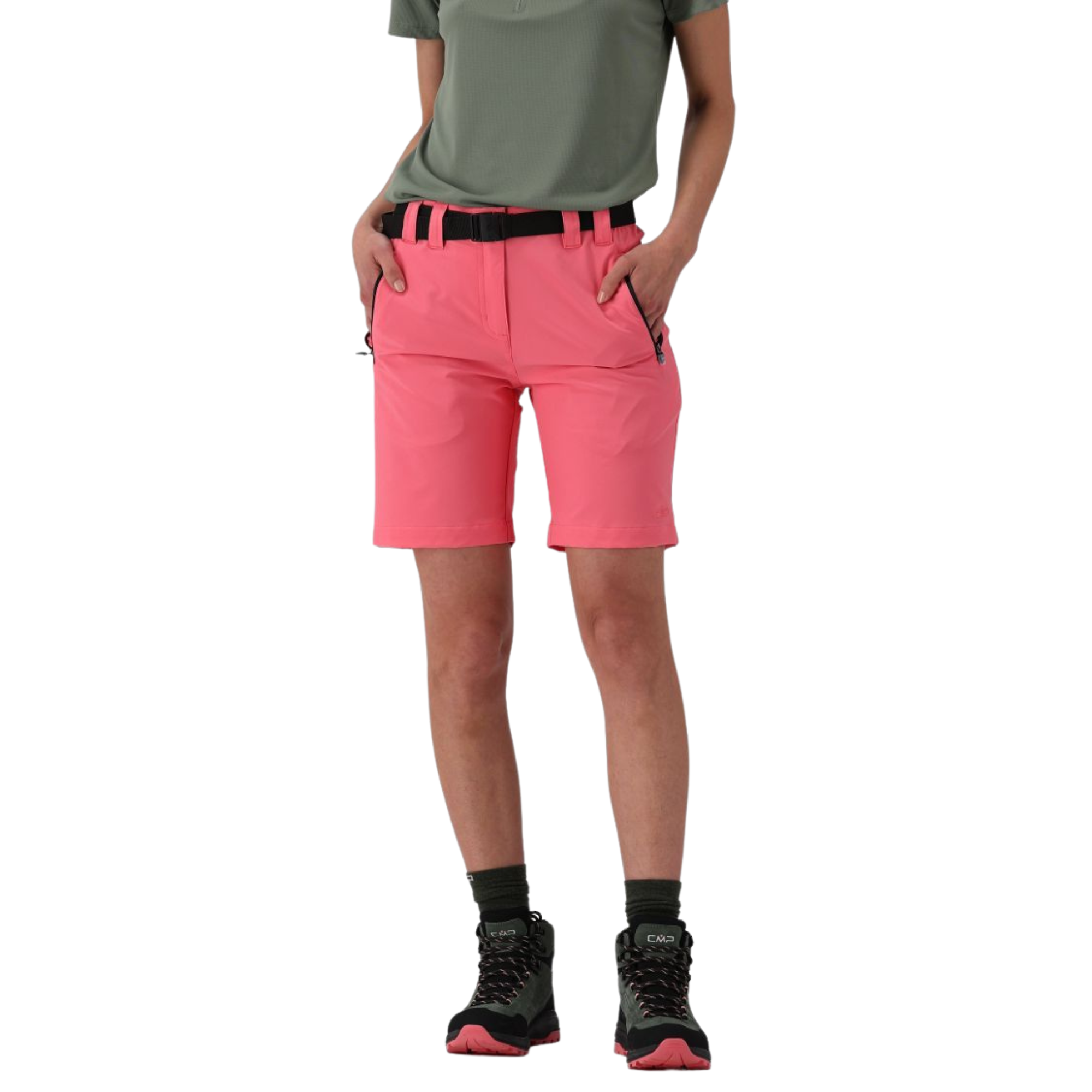 CMP Women's Bermuda Belted Shorts (Coral)(8in)