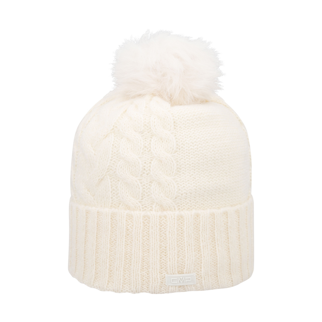 CMP Women’s Cable Knitted Beanie Hat (Bianco Gesso)