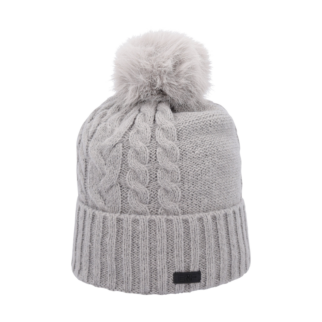 CMP Women’s Cable Knitted Beanie Hat (Grey Melange)