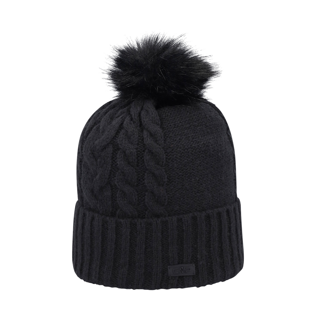 CMP Women’s Cable Knitted Beanie Hat (Nero)