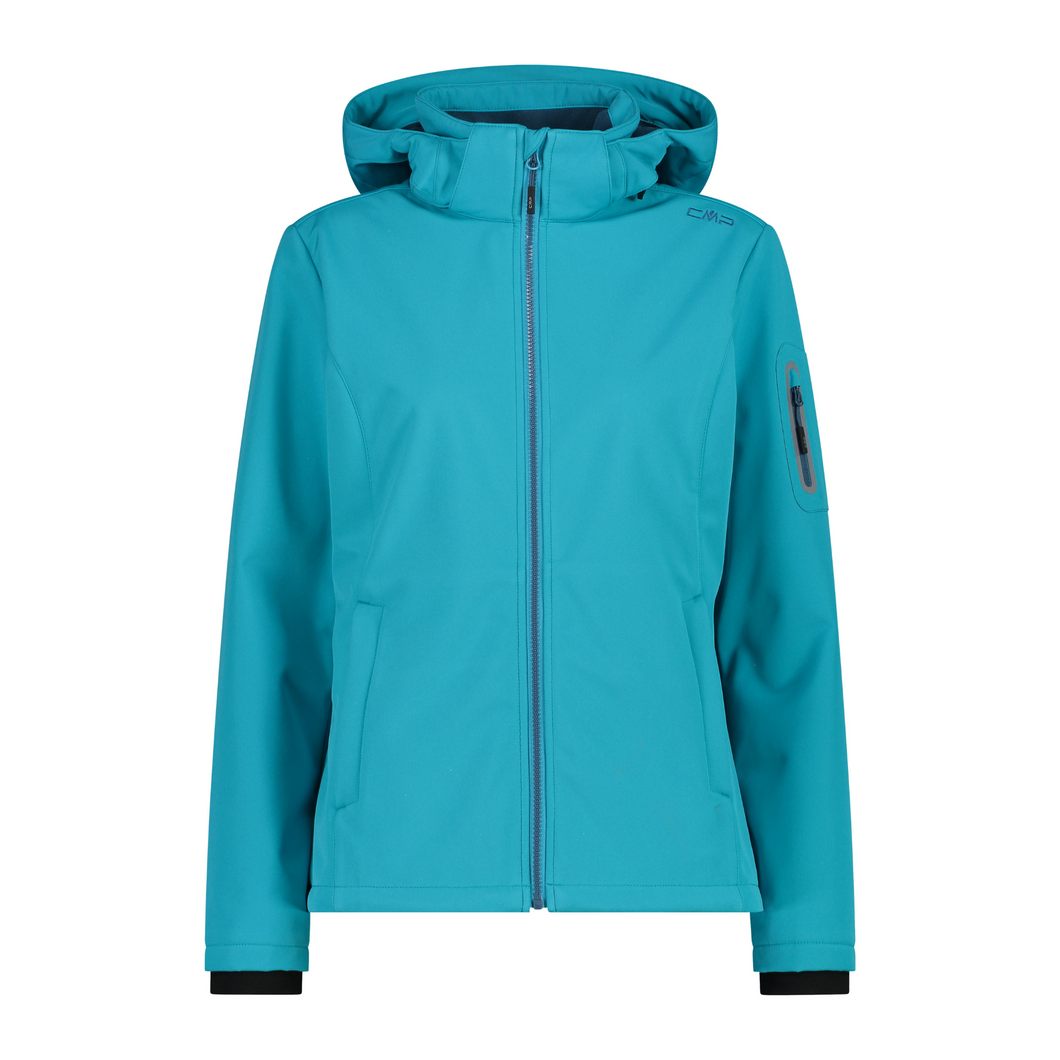 CMP Women's Softshell Jacket with Detachable Hood (Tiffany)