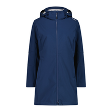 Load image into Gallery viewer, CMP Women&#39;s Fleece Lined Hooded Softshell Parka (Blue Ink/Ghiacco)
