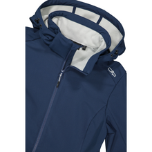Load image into Gallery viewer, CMP Women&#39;s Fleece Lined Hooded Softshell Parka (Blue Ink/Ghiacco)
