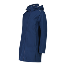 Load image into Gallery viewer, CMP Women&#39;s Fleece Lined Hooded Softshell Parka (Blue Ink/Ghiacco)
