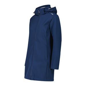 CMP Women's Fleece Lined Hooded Softshell Parka (Blue Ink/Ghiacco)
