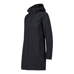 CMP Women's Softshell Fleece Lined Hooded Parka (Nero)