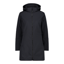 Load image into Gallery viewer, CMP Women&#39;s Softshell Fleece Lined Hooded Parka (Nero)
