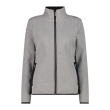 Load image into Gallery viewer, CMP Women&#39;s Knit-Tech Jacquard Print Full Zip Fleece (Gesso/Antracite)
