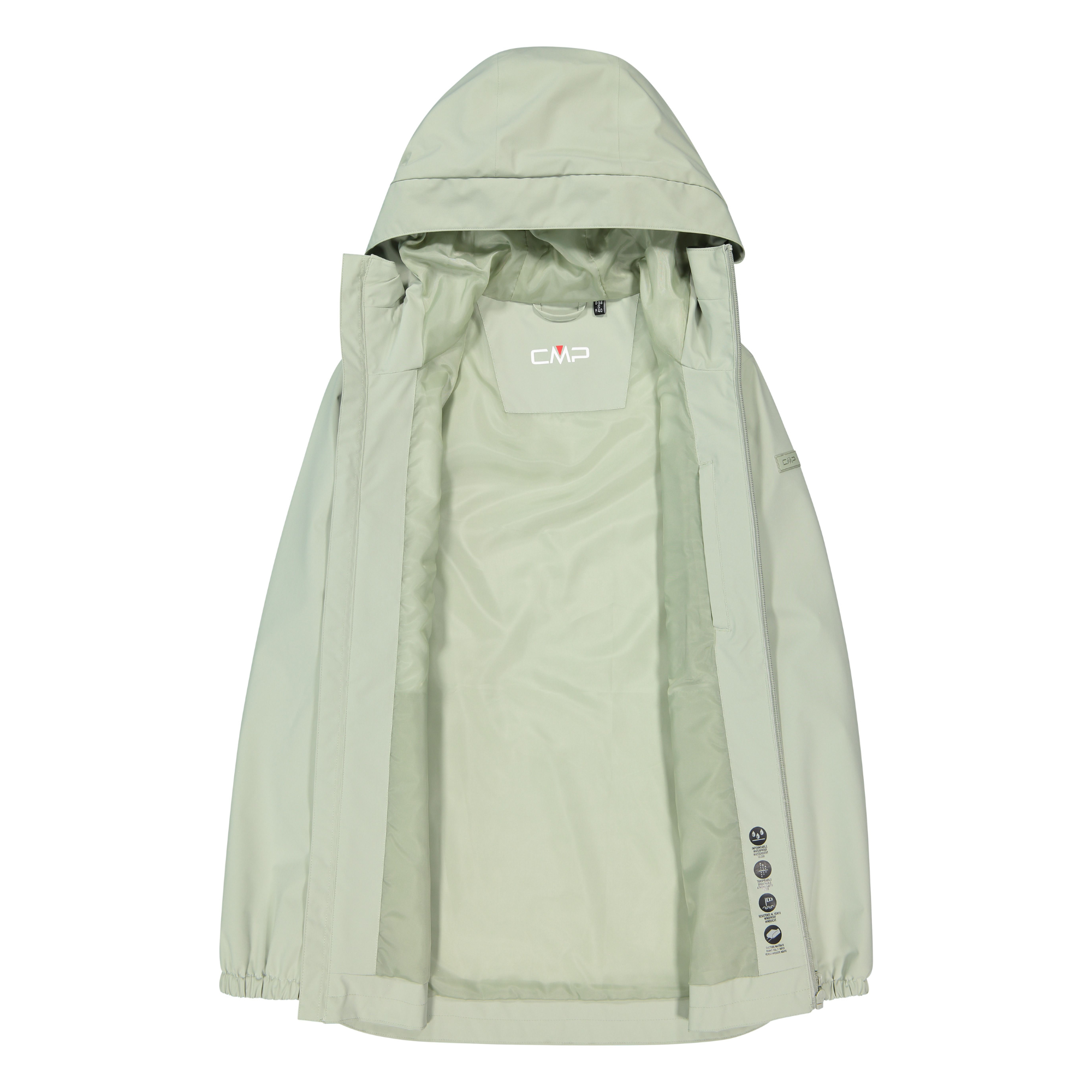CMP Women's Hooded Waterproof Jacket (Pistachio)