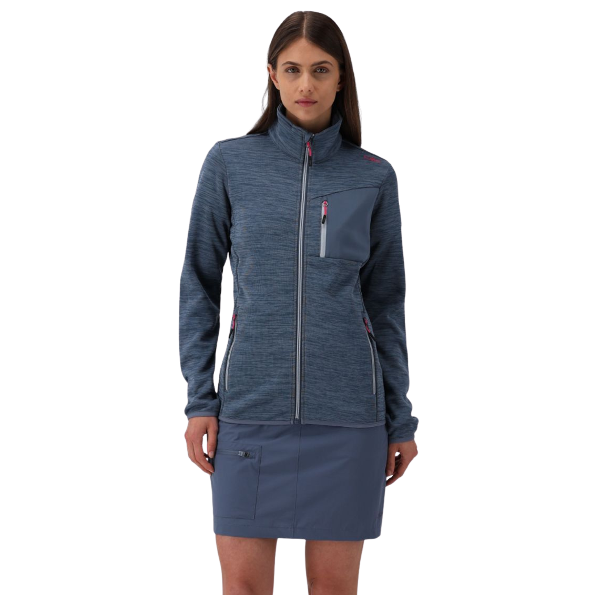 CMP Women's Jacquard Full Zip Fleece (Space Mel)