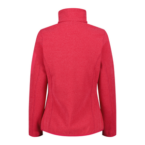 CMP Women's Jacquard Knit-Tech Heavy Full Zip Fleece (Red Carminio/Pink)